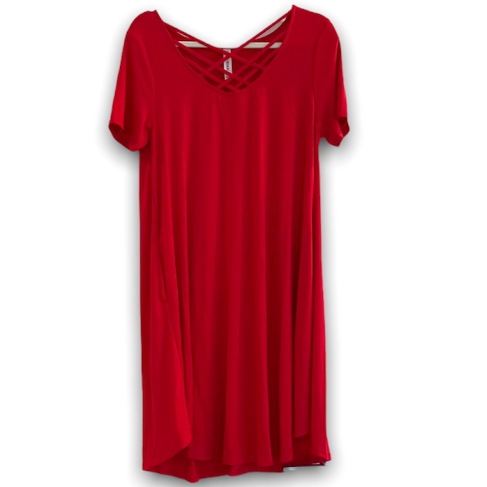 NWOT Red Shirt Dress